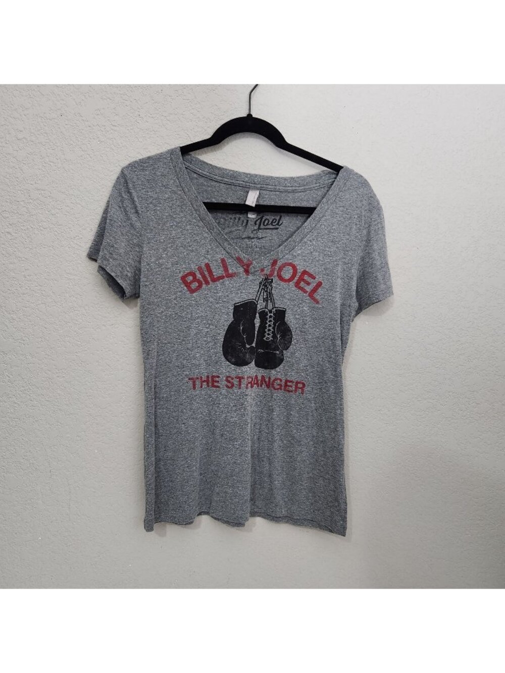 Billy Joel "The Stranger" Gray V-Neck T-Shirt Official Merch Medium